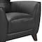 Armen Living Jedd Contemporary Chair in Genuine Black Leather with Brown Wood Legs LCJD1BL - alternate 4